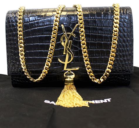 ysl black bag with chain|ysl black purse gold chain.